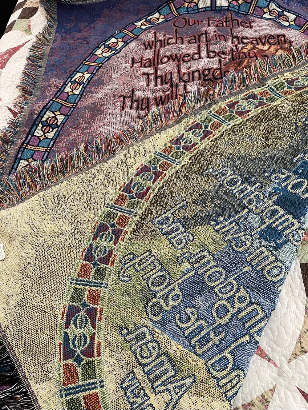 The Lord's Prayer Throw Blanket Multicolor